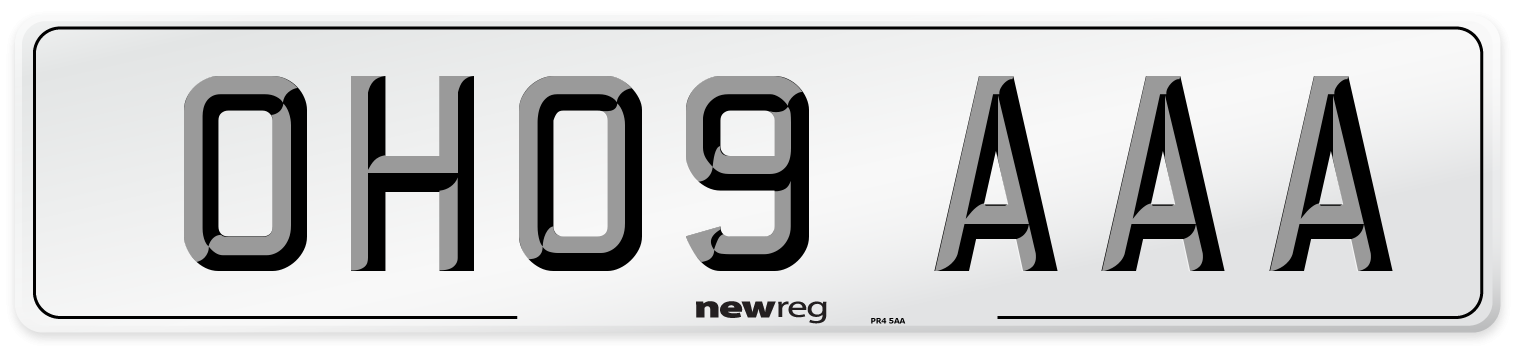 OH09 AAA Number Plate from New Reg